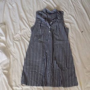 Grey and white striped dress